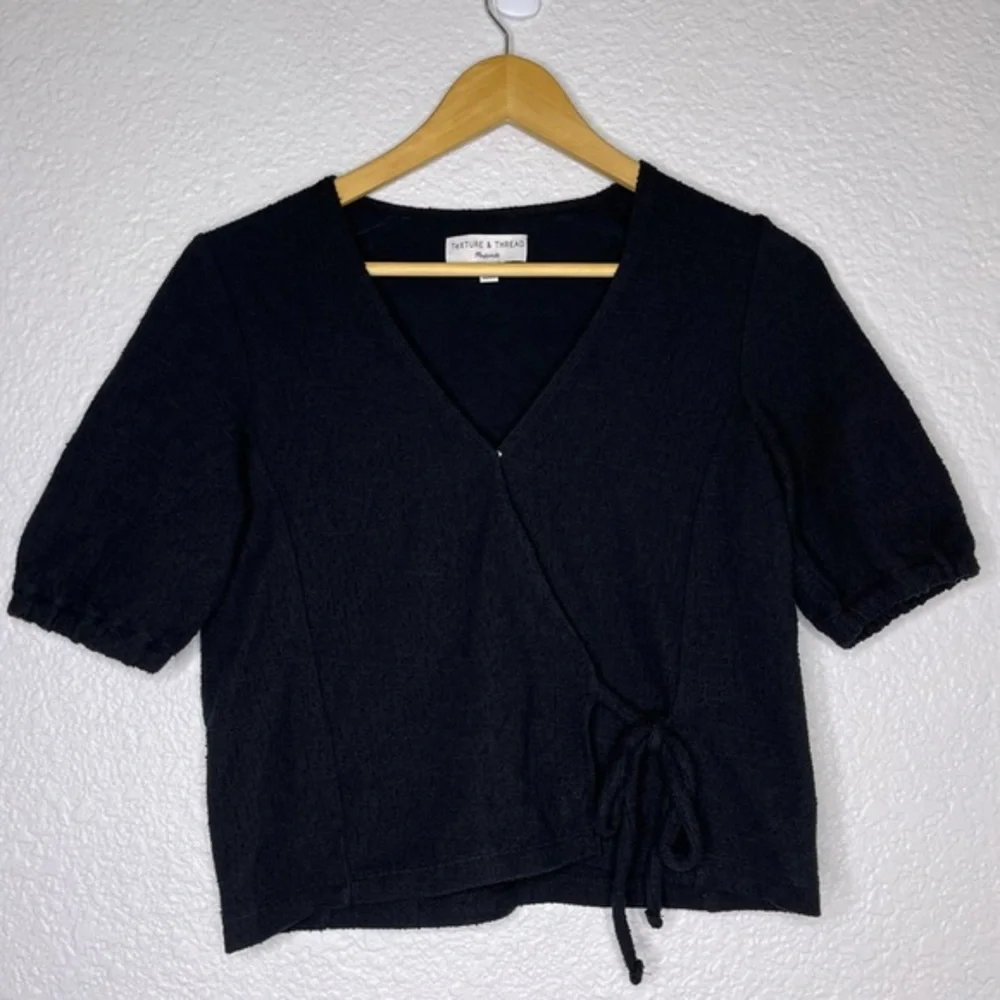 Madewell Texture & Thread Puff-Sleeve Wrap Top Size‎ XS